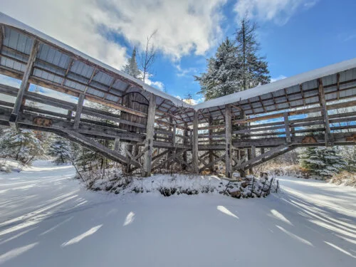 un pont l'hiver